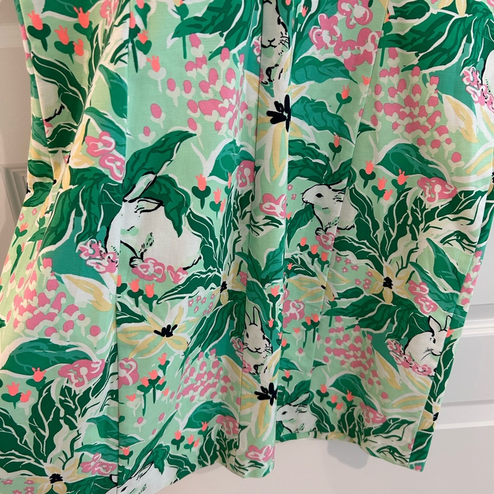 Crown and Ivy Bunny Easter Dress Green White Size 14 - Picture 8 of 11